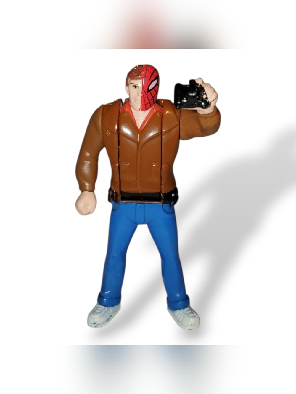 Half-Mask Spider-Man Photographer Figure - Brown Jacket, Blue Pants